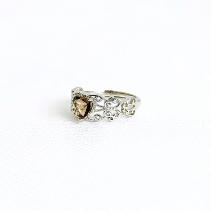 Ornate Heart | Smoky Quartz Ring