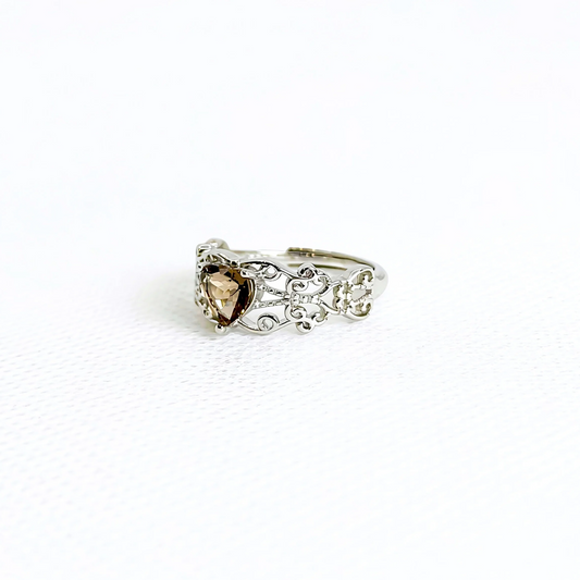Ornate Heart | Smoky Quartz Ring