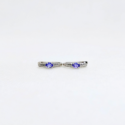 Twilight Gleam | Tanzanite Hoop Earrings