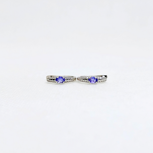 Twilight Gleam | Tanzanite Hoop Earrings