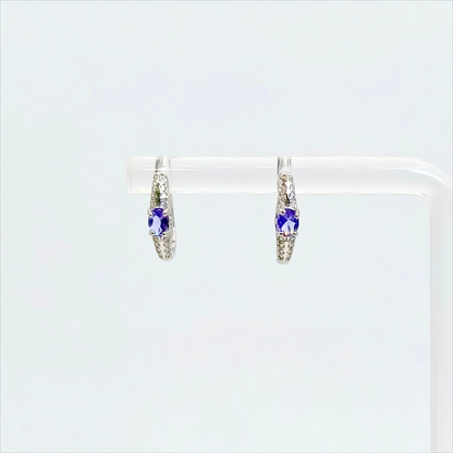 Twilight Gleam | Tanzanite Hoop Earrings