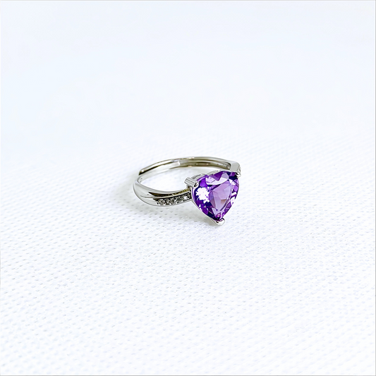 Starlit Vow | Amethyst Heart Ring