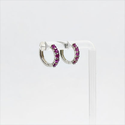 Chromatic Arc | Garnet Hoop Earrings
