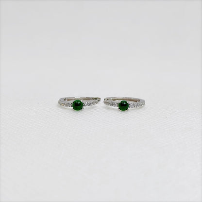 Dewlight Halo | Blue Water Jade Hoop Earrings