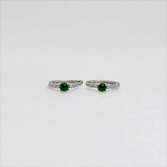 Dewlight Halo | Blue Water Jade Hoop Earrings