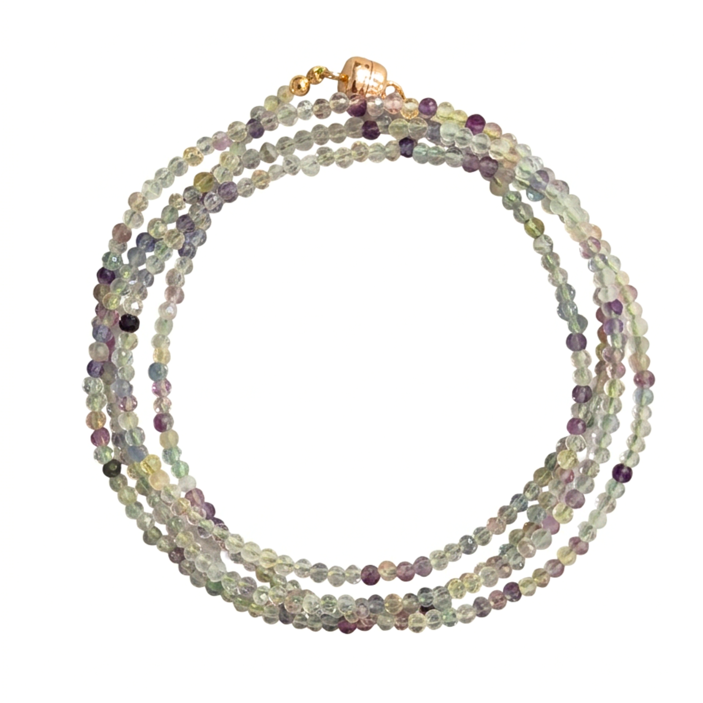 Fluorite | Faceted Gemstone Wrap Bracelet or Necklace