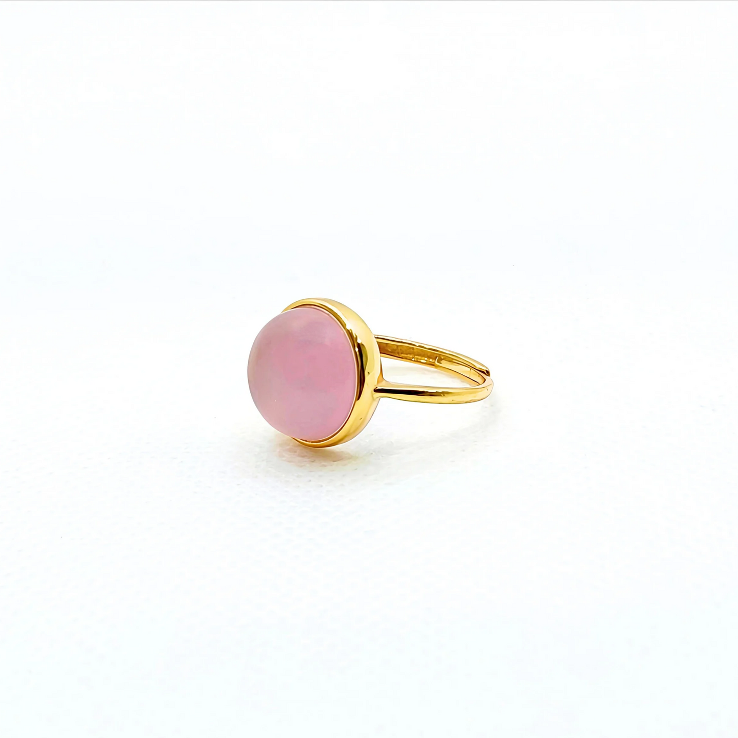 Aura Veil | Pink Chalcedony Cabochon Ring
