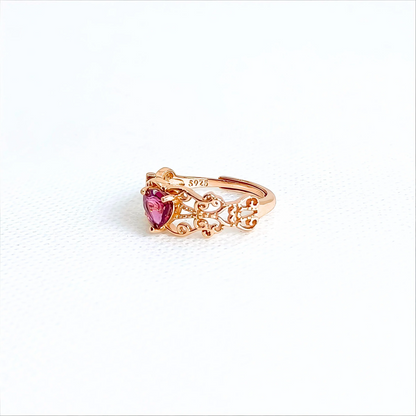 Ornate Heart | Garnet Ring