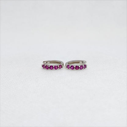 Chromatic Arc | Garnet Hoop Earrings