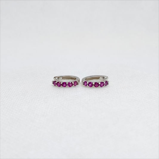 Chromatic Arc | Garnet Hoop Earrings