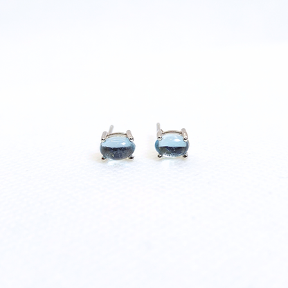 Moonmist | Blue Topaz Stud Earrings