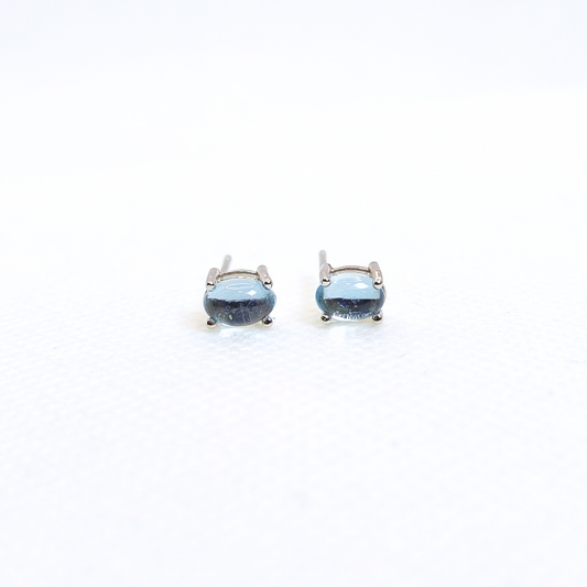 Moonmist | Blue Topaz Stud Earrings