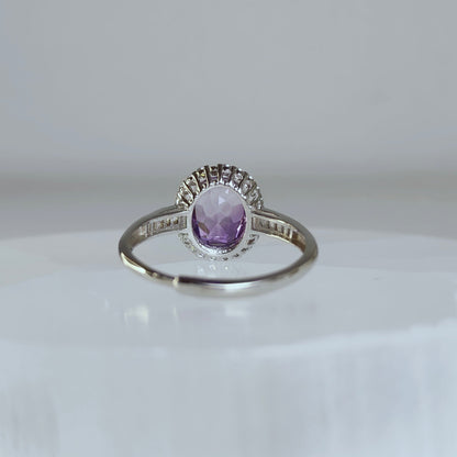 Moonveil | Amethyst Halo Ring