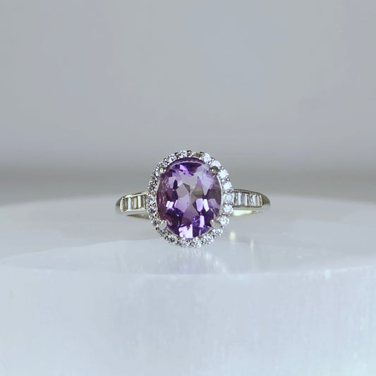 Moonveil | Amethyst Halo Ring