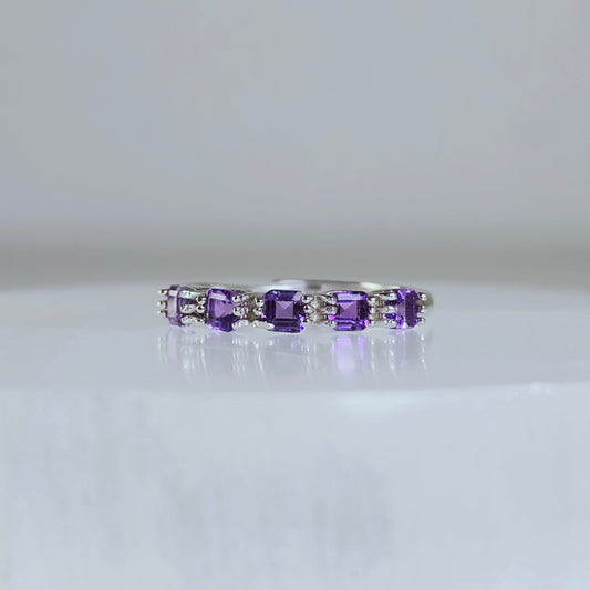 Violet Line | Amethyst Band Ring