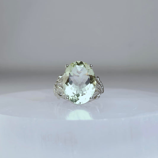 Verdant Muse | Green Quartz Filigree Ring
