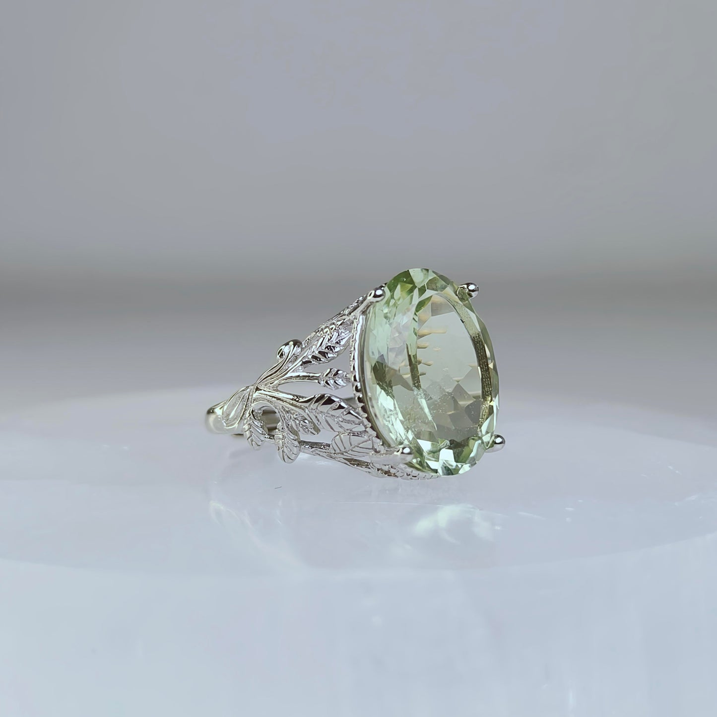 Verdant Muse | Green Quartz Filigree Ring