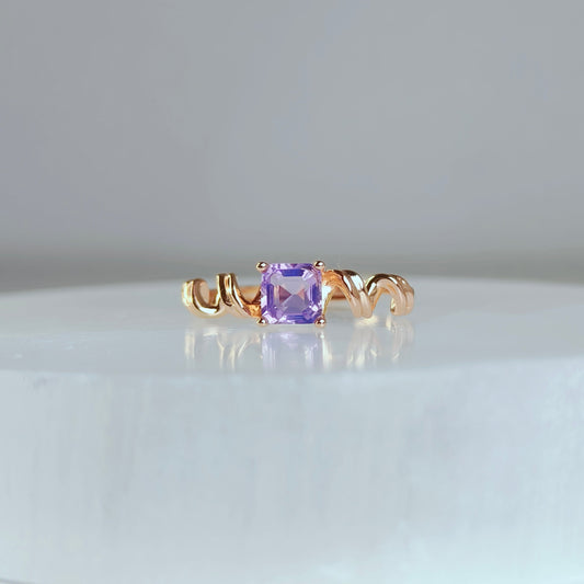 Roselight Vine | Lavender Amethyst Ring in Rose Gold