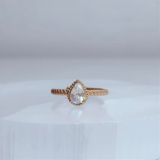 Twilight Bloom | Teardrop Moonstone Ring
