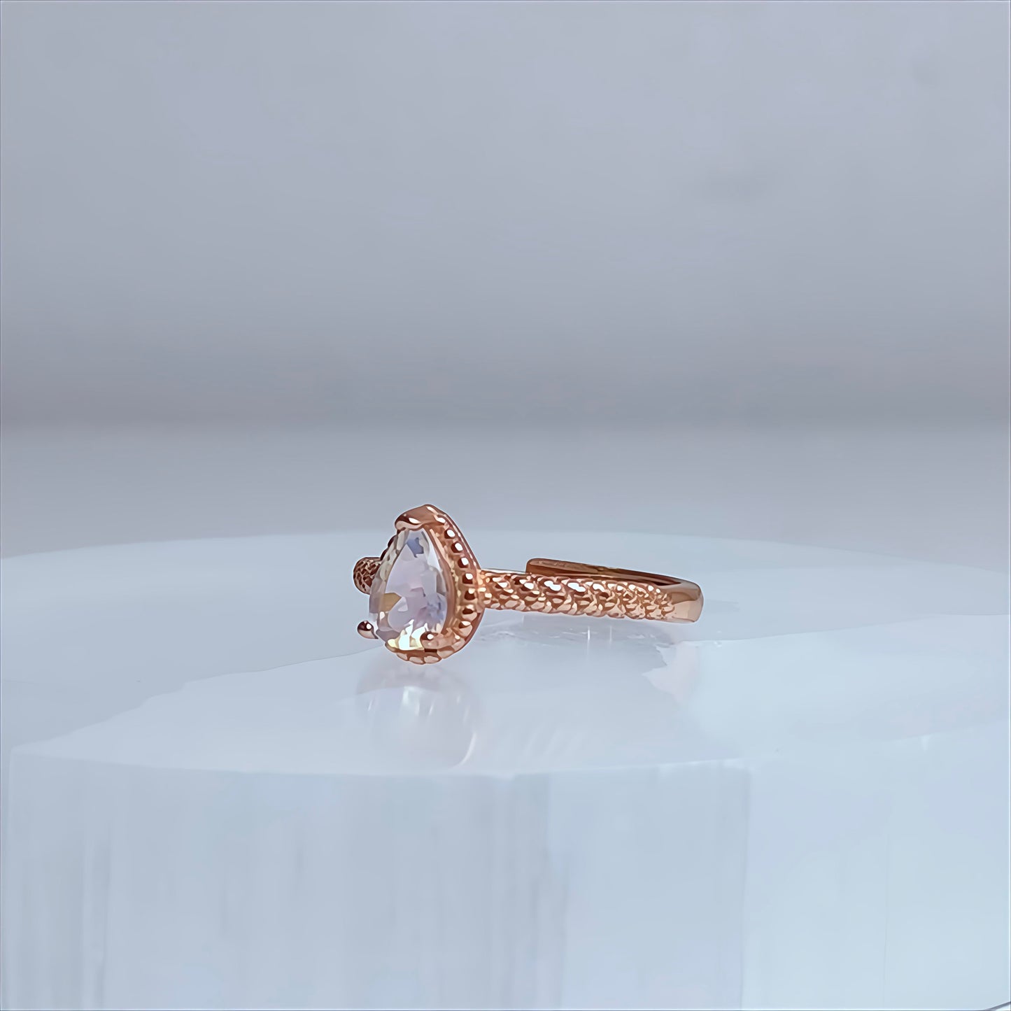 Twilight Bloom | Teardrop Moonstone Ring