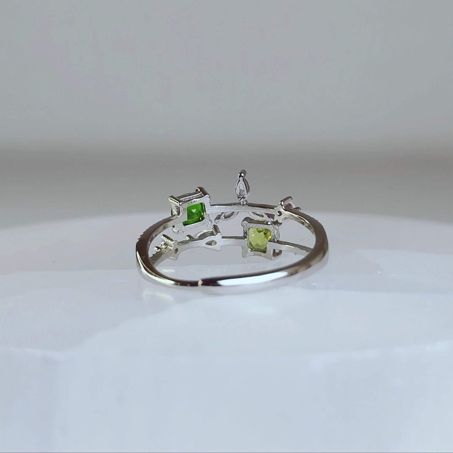 Twolight | Peridot & Diopside Ring