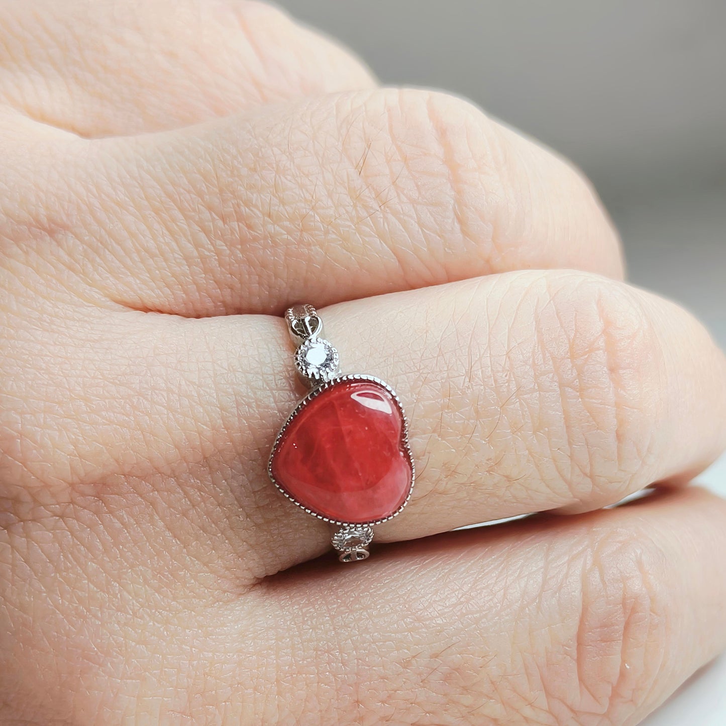 Heart Glow | Rhodonite Heart Ring