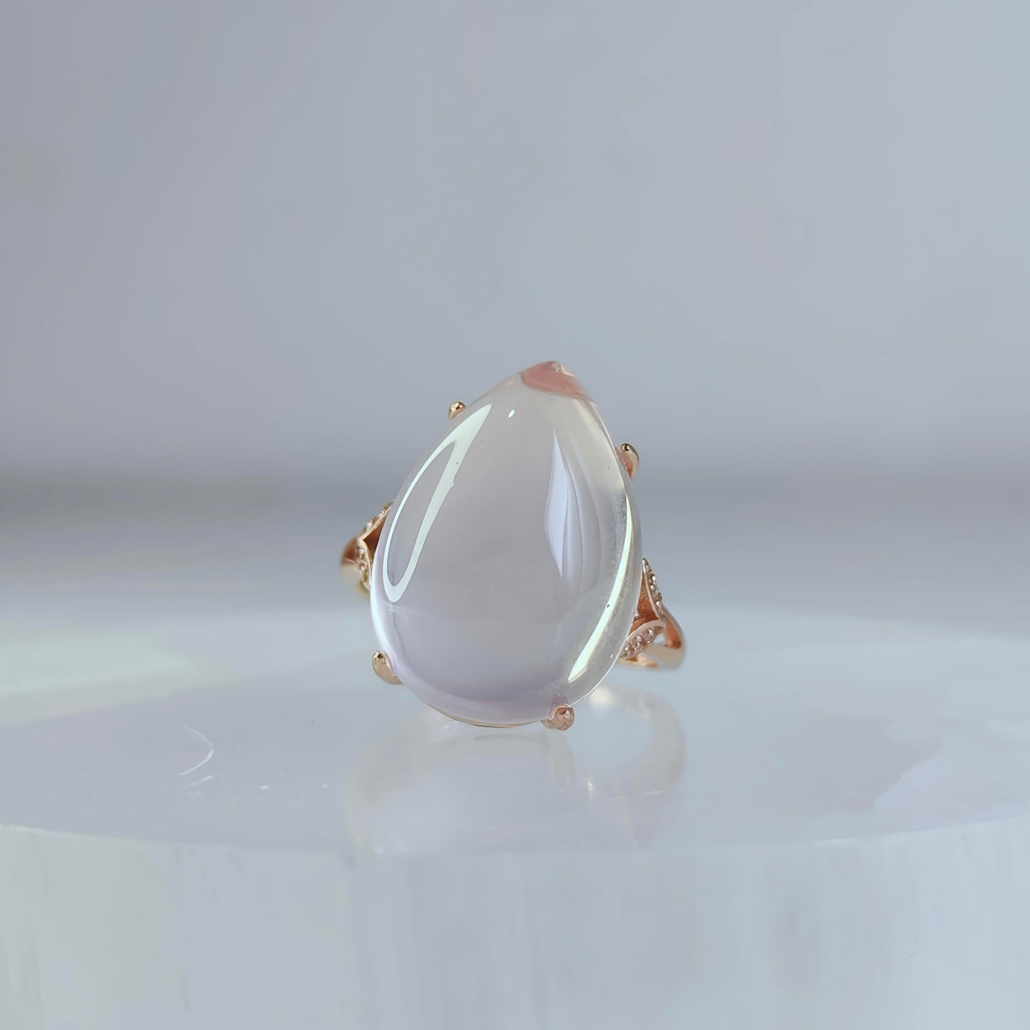 Blushdrop | Rose Quartz Teardrop Ring