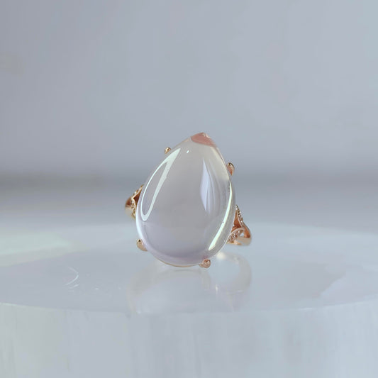 Blushdrop | Rose Quartz Teardrop Ring