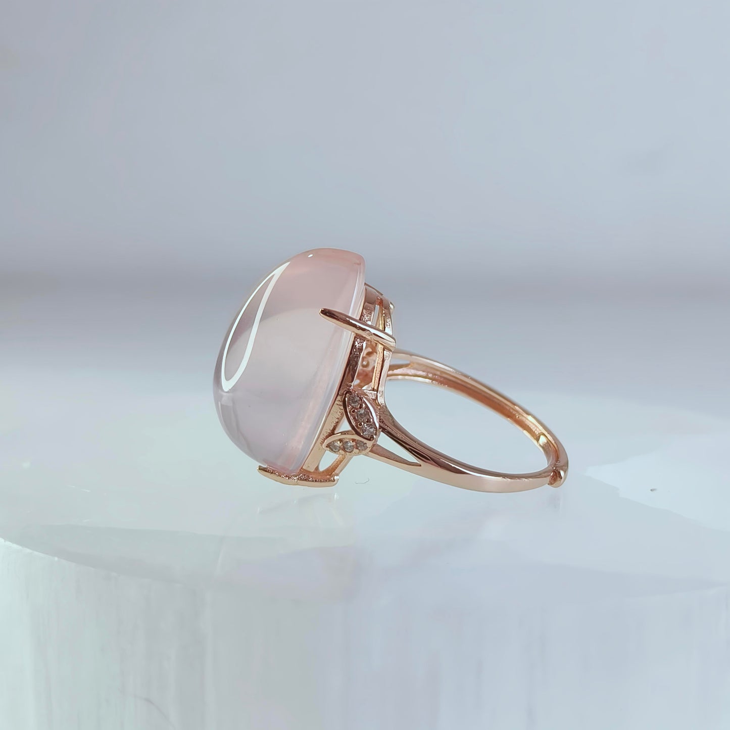 Blushdrop | Rose Quartz Teardrop Ring