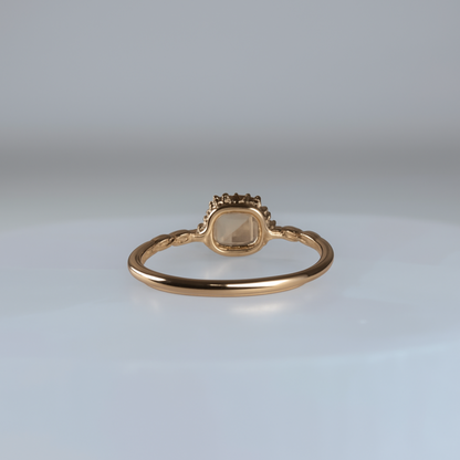 Moonlit Rosé | Rose Quartz Halo Ring