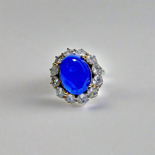 Azure Halo | Lab-Grown Sapphire Statement Ring