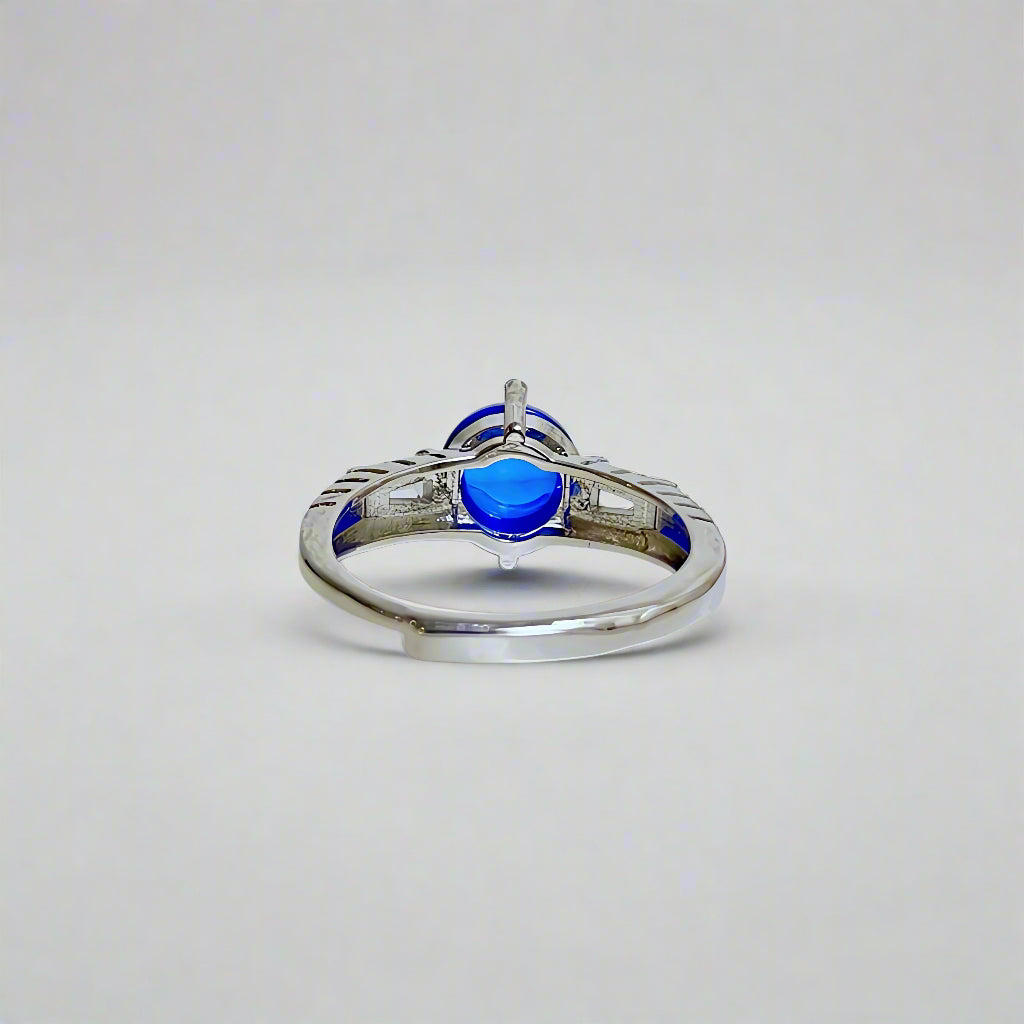 Celestial Core | Lab-Grown Sapphire Cabochon Ring