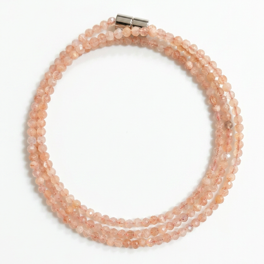 Sunstone | Faceted Gemstone Wrap Bracelet & Necklace